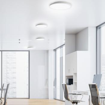Preview: Shine 10/18/24W LED Deckenleuchte 3K/4K Ø30cm CRI90 120° 1000/1800/2300lm weiss Preview: Shine 10/18/24W LED Deckenleuchte 3K/4K Ø30cm CRI90 120° 1000/1800/2300lm weiss