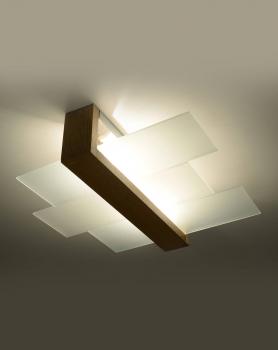 Preview: FENIKS 2 Deckenleuchte 2xE27 43x43cm HOLZ Preview: FENIKS 2 Deckenleuchte 2xE27 43x43cm HOLZ