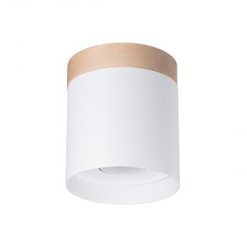 Preview: RIF Deckenspot 1xGU10 Ø12cm H14cm weiss/holz Preview: RIF Deckenspot 1xGU10 Ø12cm H14cm weiss/holz